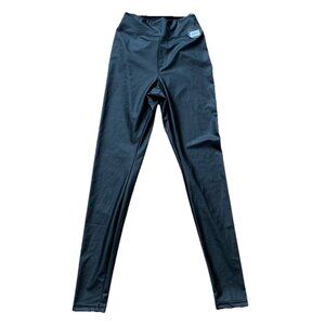 Offline By Aerie Real Luxe Faux Leather Leggings Black Small Skinny NWT